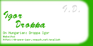 igor droppa business card